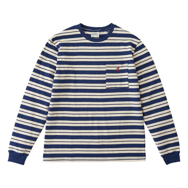 Striped Long-Sleeved T-Shirt Azul Marino