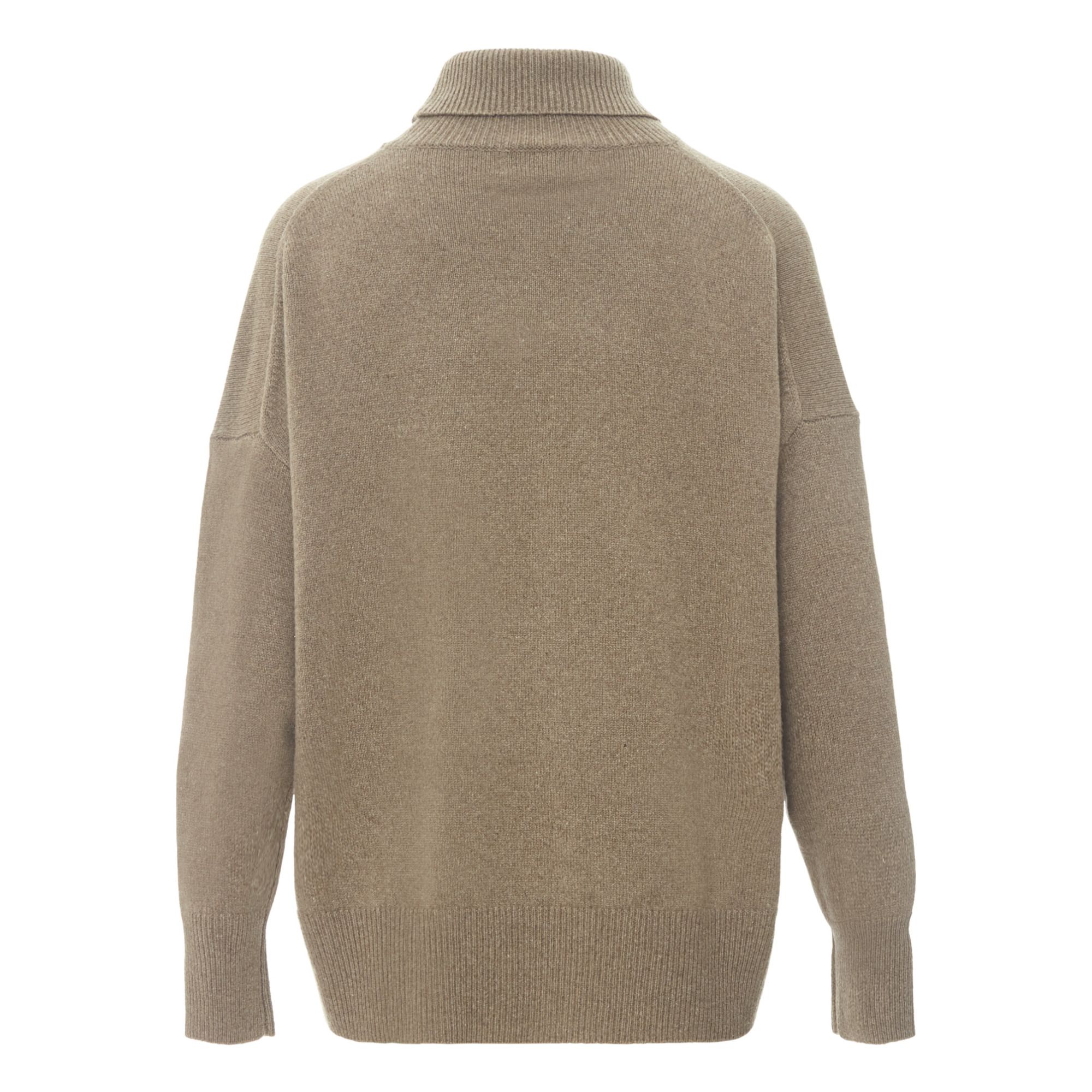 brown cashmere polo neck jumper