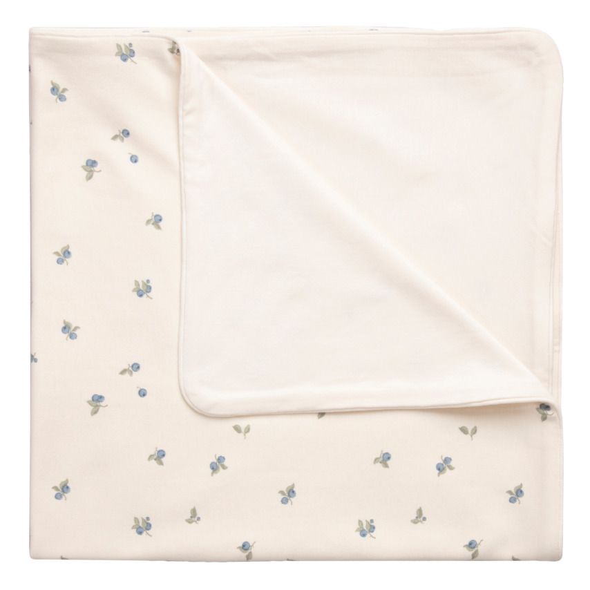 garbo&friends - Couverture en jersey de coton Blueberry - Ivoire