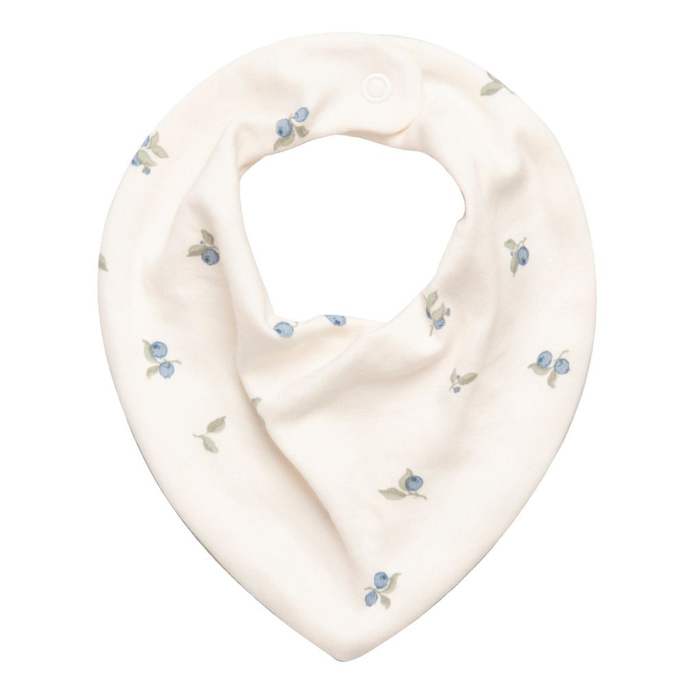 garbo&friends - Bavoir bandana en jersey de coton Blueberry - Ivoire