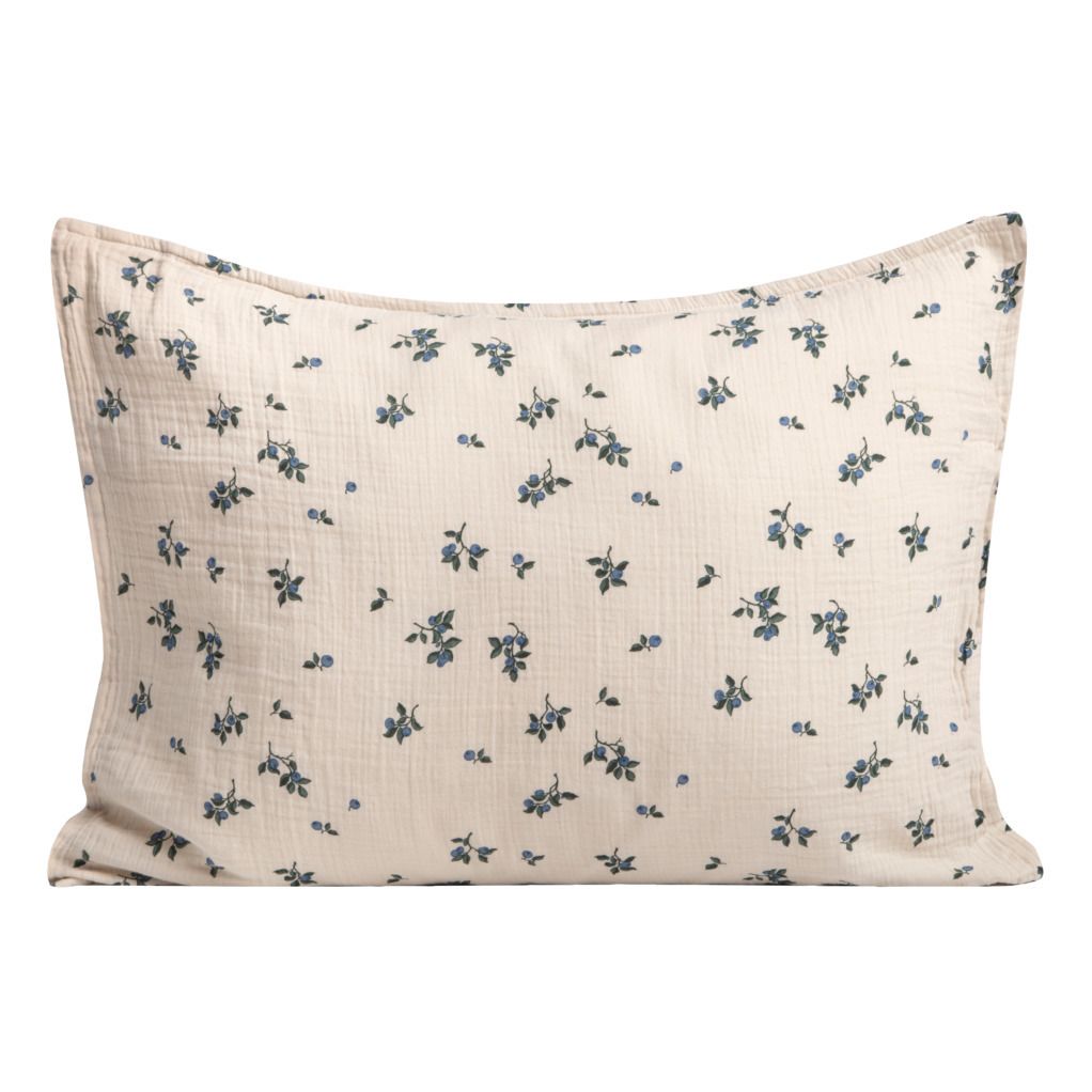 garbo&friends - Taie d'oreiller Blueberry en mousseline de coton - Ivoire