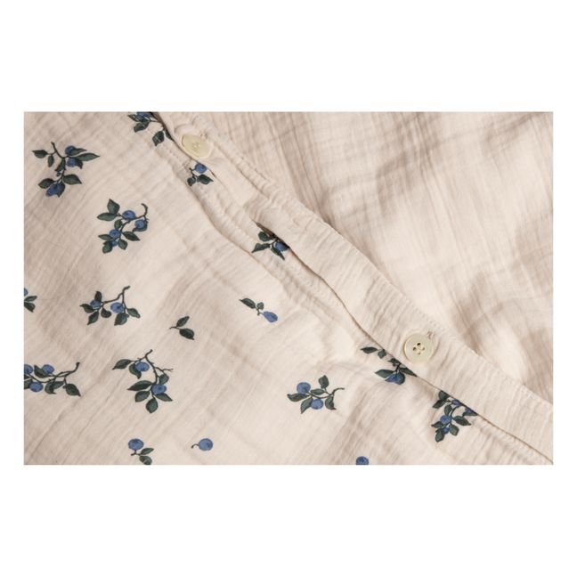 Set di biancheria da letto, modello: Blueberry in mussola di cotone | Avorio