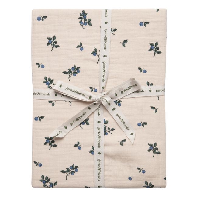 Blueberry Cotton Muslin Fitted Sheet | Ivory