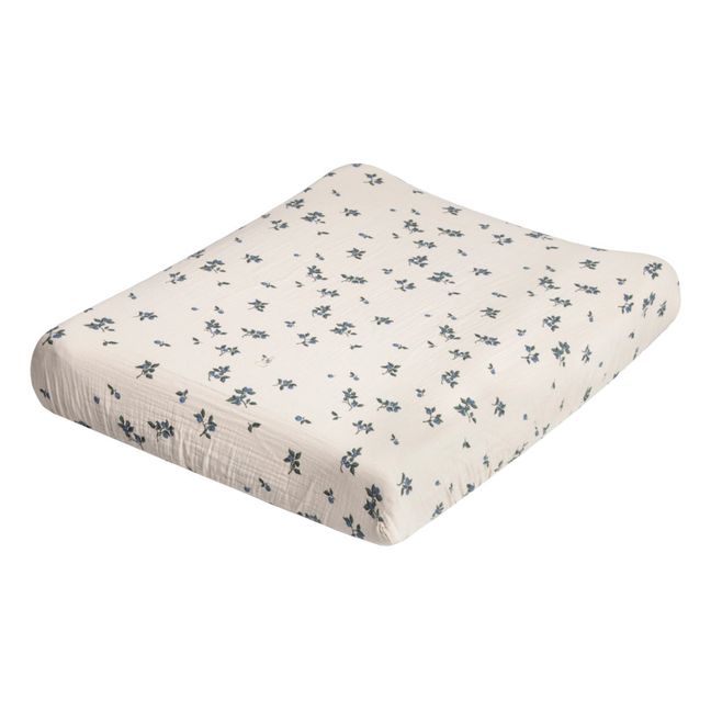 Blueberry Cotton Muslin Changing Mat Cover | Ivory