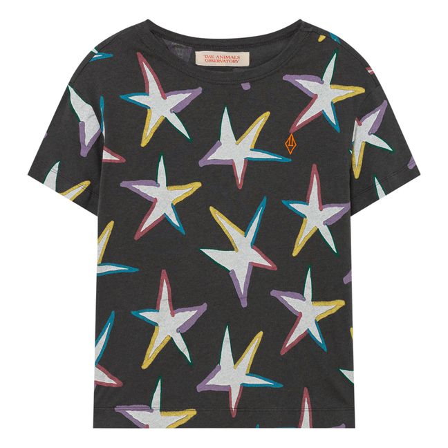 Rooster Recycled Cotton T-shirt - Christmas Collection - Negro