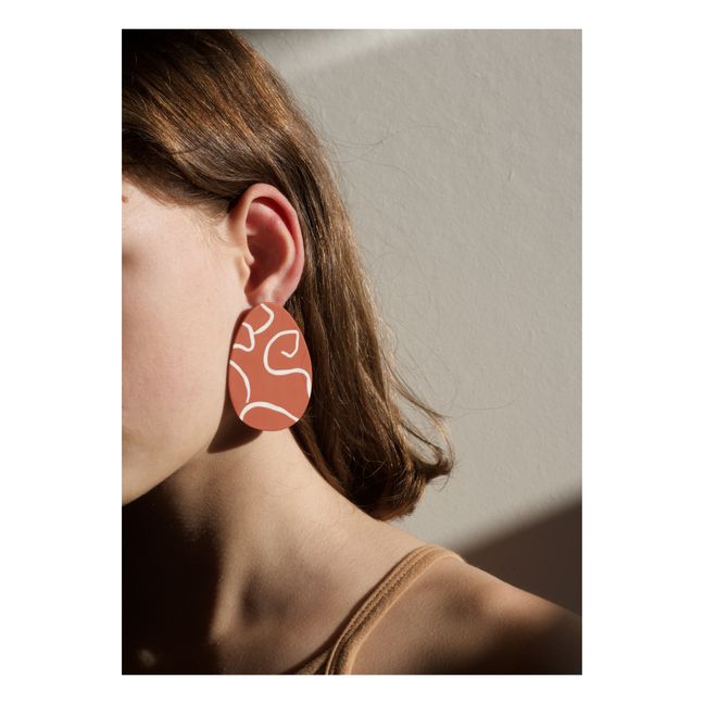 Abstract Earrings Terracotta