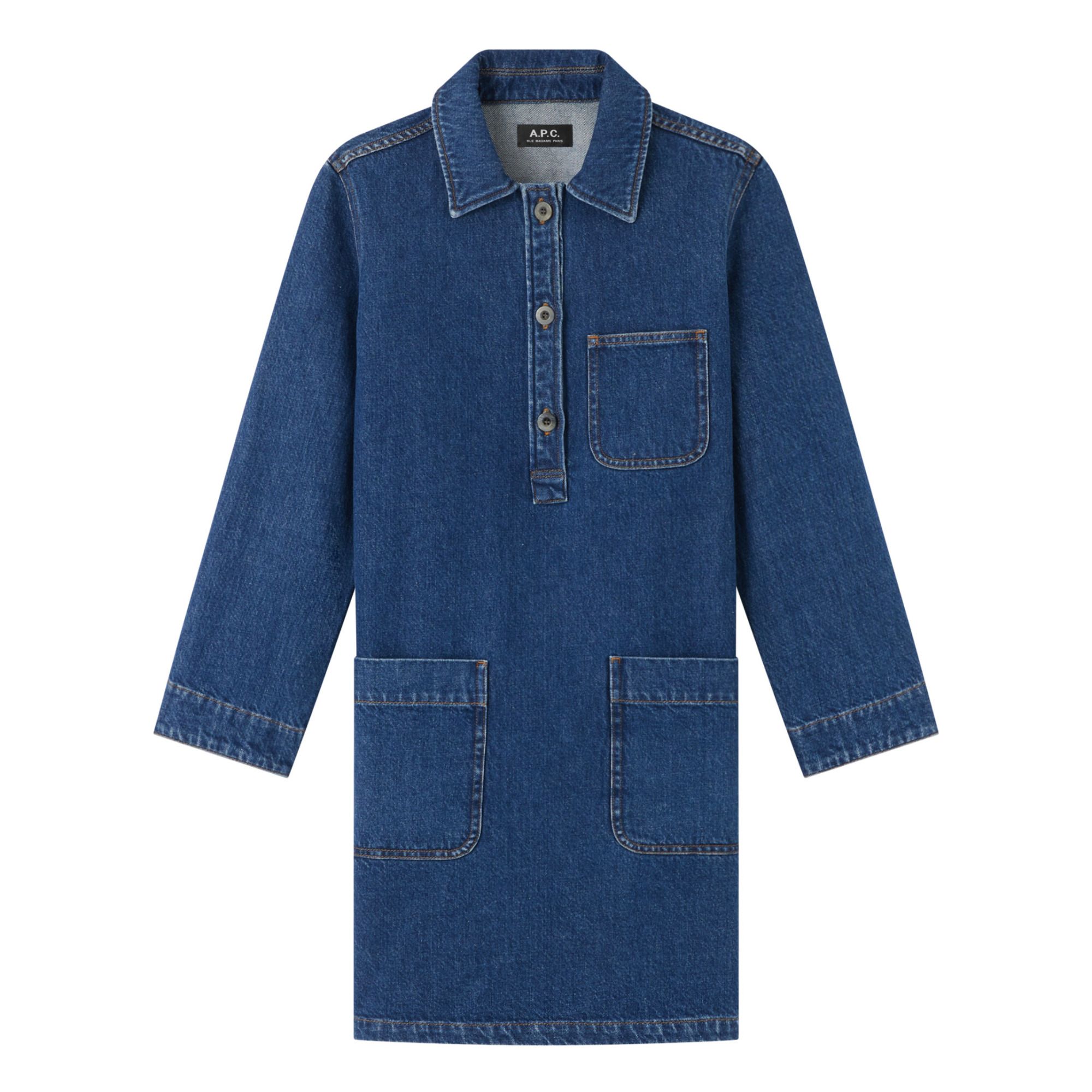 A.P.C. - Robe Aurelia Denim Coton Recyclé - Femme - Bleu
