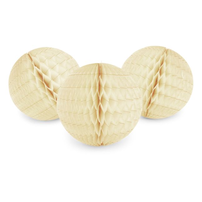 Decorative FSC Paper Balls - Set of 3 Cream