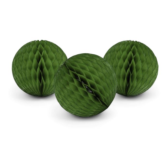 Bola decorativa de papel FSC - Set de 3 Verde Kaki