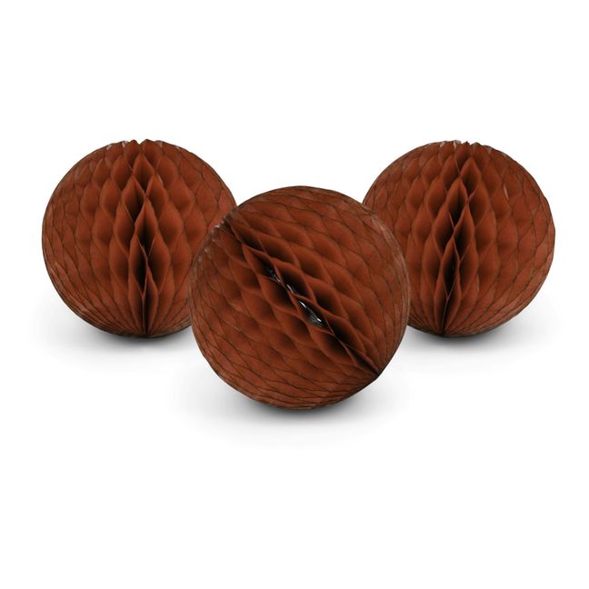 Decorative Ball made from FSC-certified Paper - Set of 3 Brown