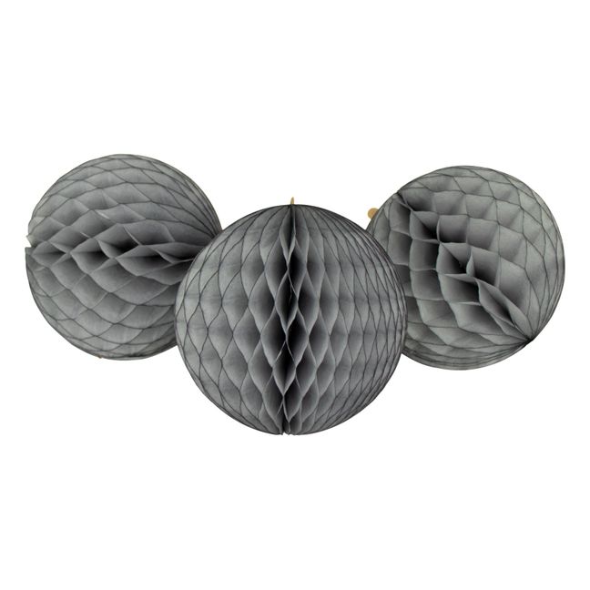 Decorative FSC Paper Balls - Set of 3 Grey