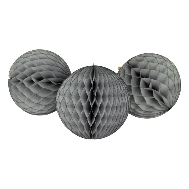 Boule décorative en papier FSC - Set de 3 | Gris