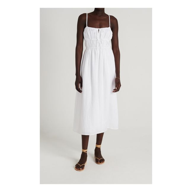 Francesca Organic Linen Dress Bianco