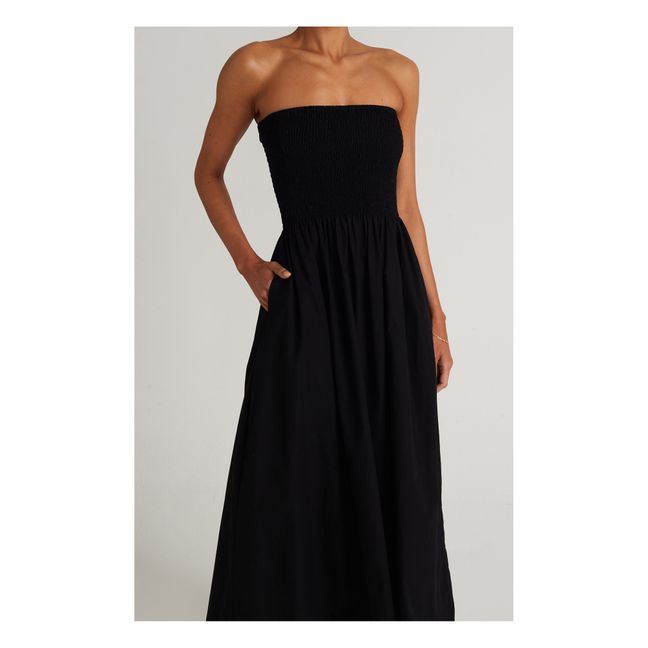 Madella Poplin and Organic Cotton Dress Black