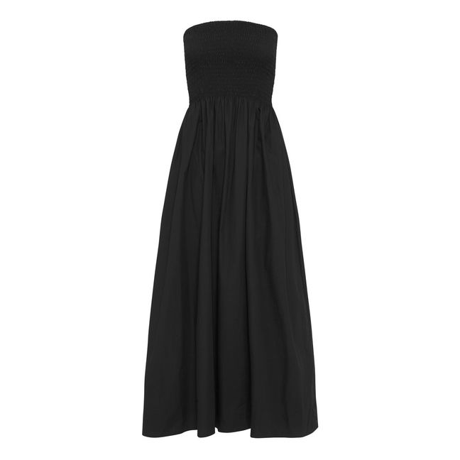 Madella Poplin and Organic Cotton Dress Black