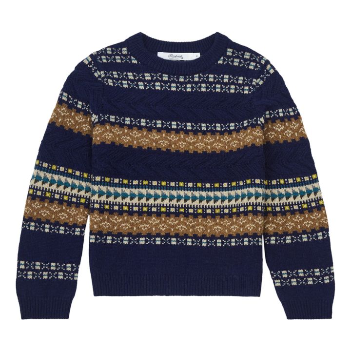 Bonpoint - Tiam Jacquard Jumper - Navy blue | Smallable