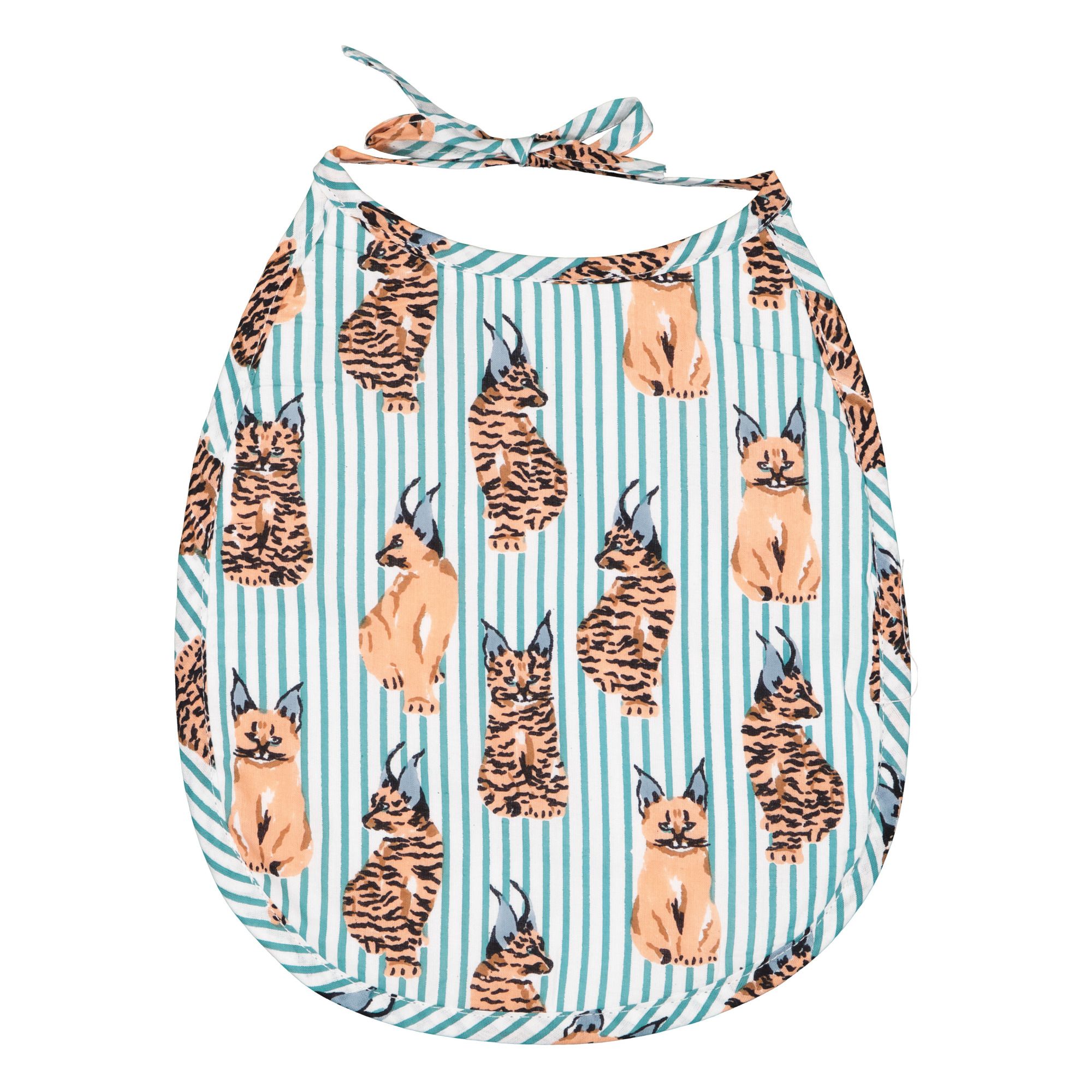 Le Petit Lucas du Tertre - Bavoir Caracal en coton - Bleu Vert