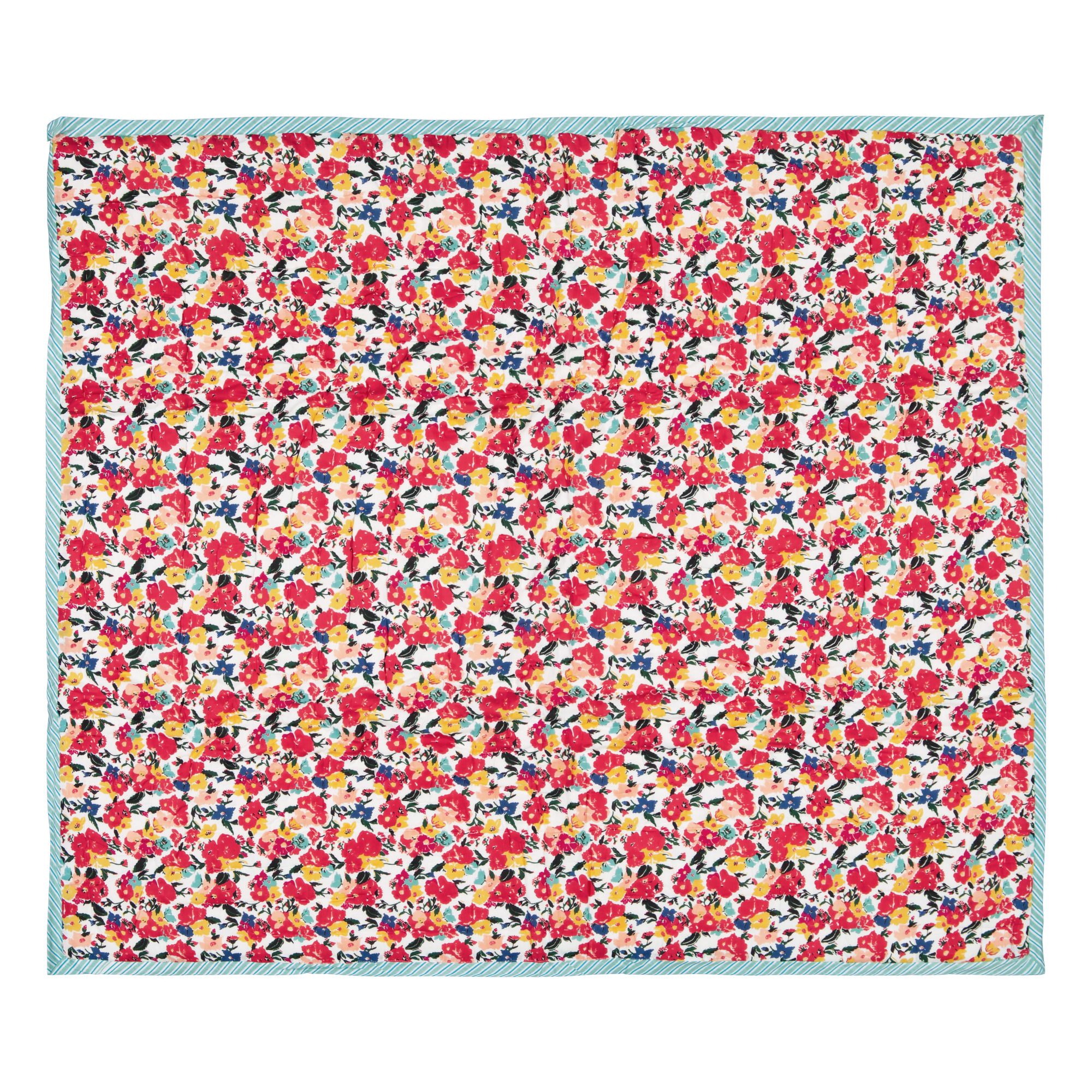 Le Petit Lucas du Tertre - Plaid quilté réversible Tibetan Flowers - Multicolore