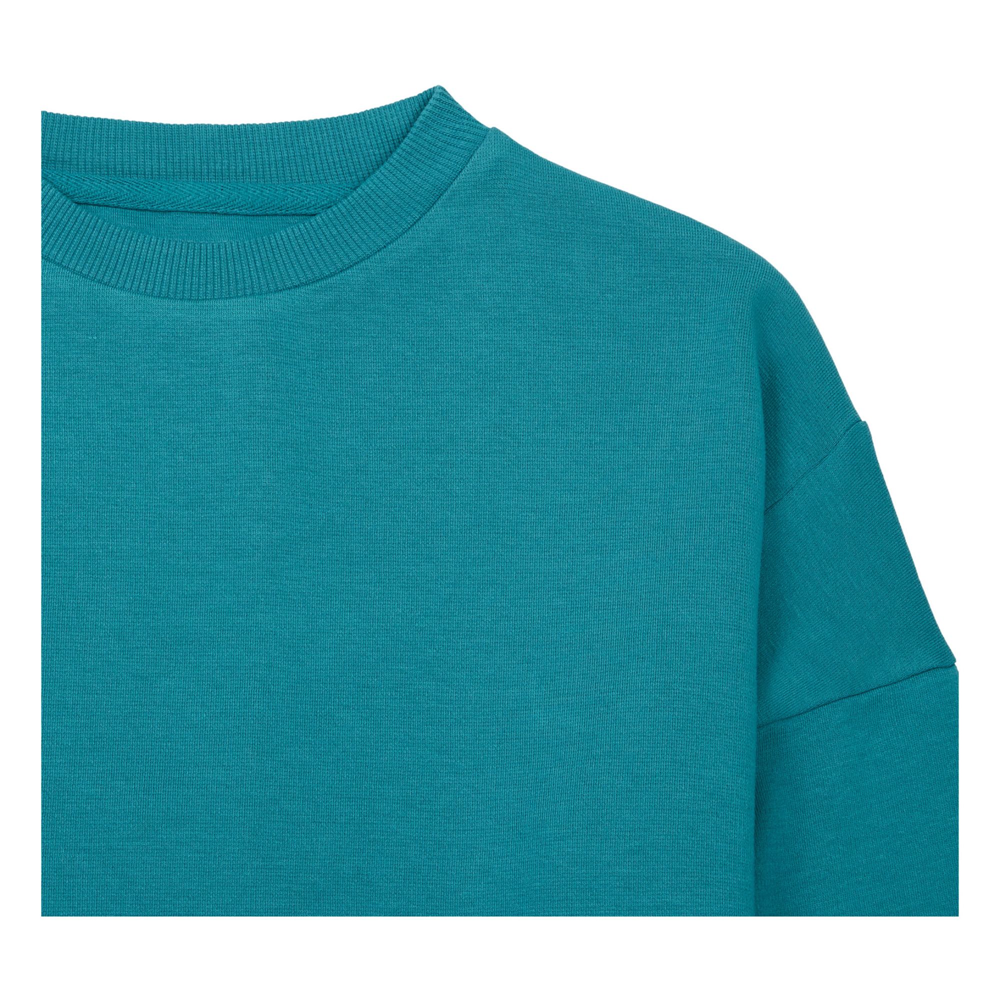Sweat Uni Coton Bio Vert canard- Image produit n°1