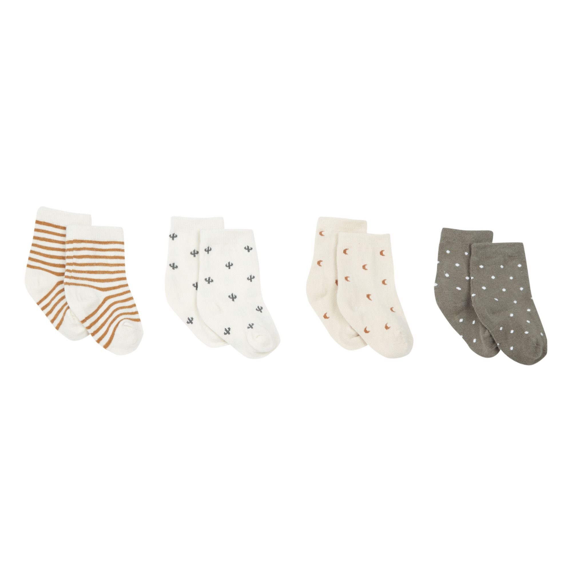Lote de 4 pares de calcetines estampados de algodón orgánico Multicolor- Imagen del producto n°0