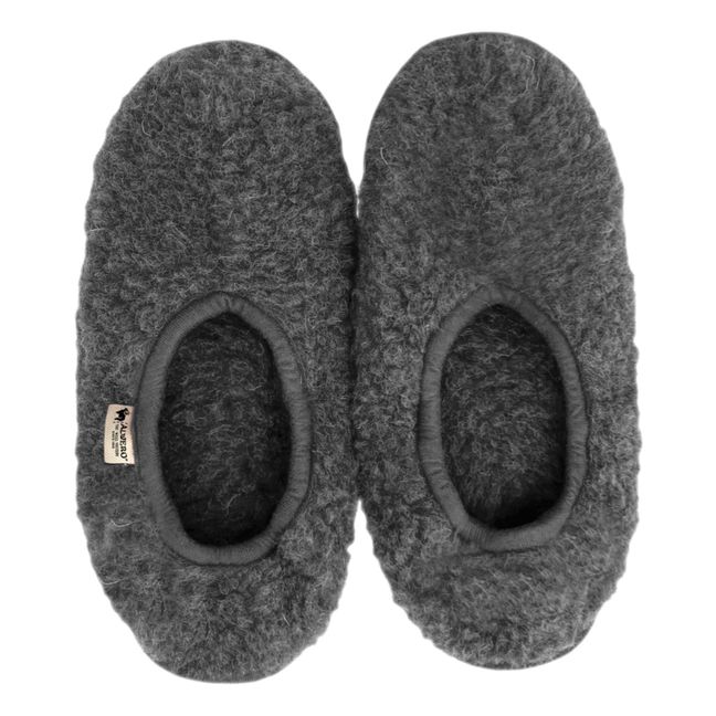 Shearling Slipper | Charcoal grey