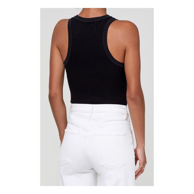 Camiseta de tirantes de canalé Isabel | Negro
