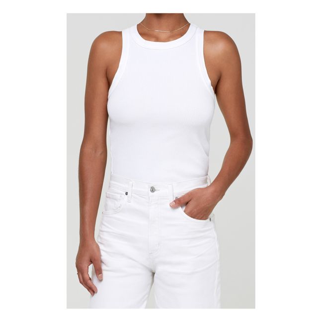Isabel Ribbed Tank Top | White