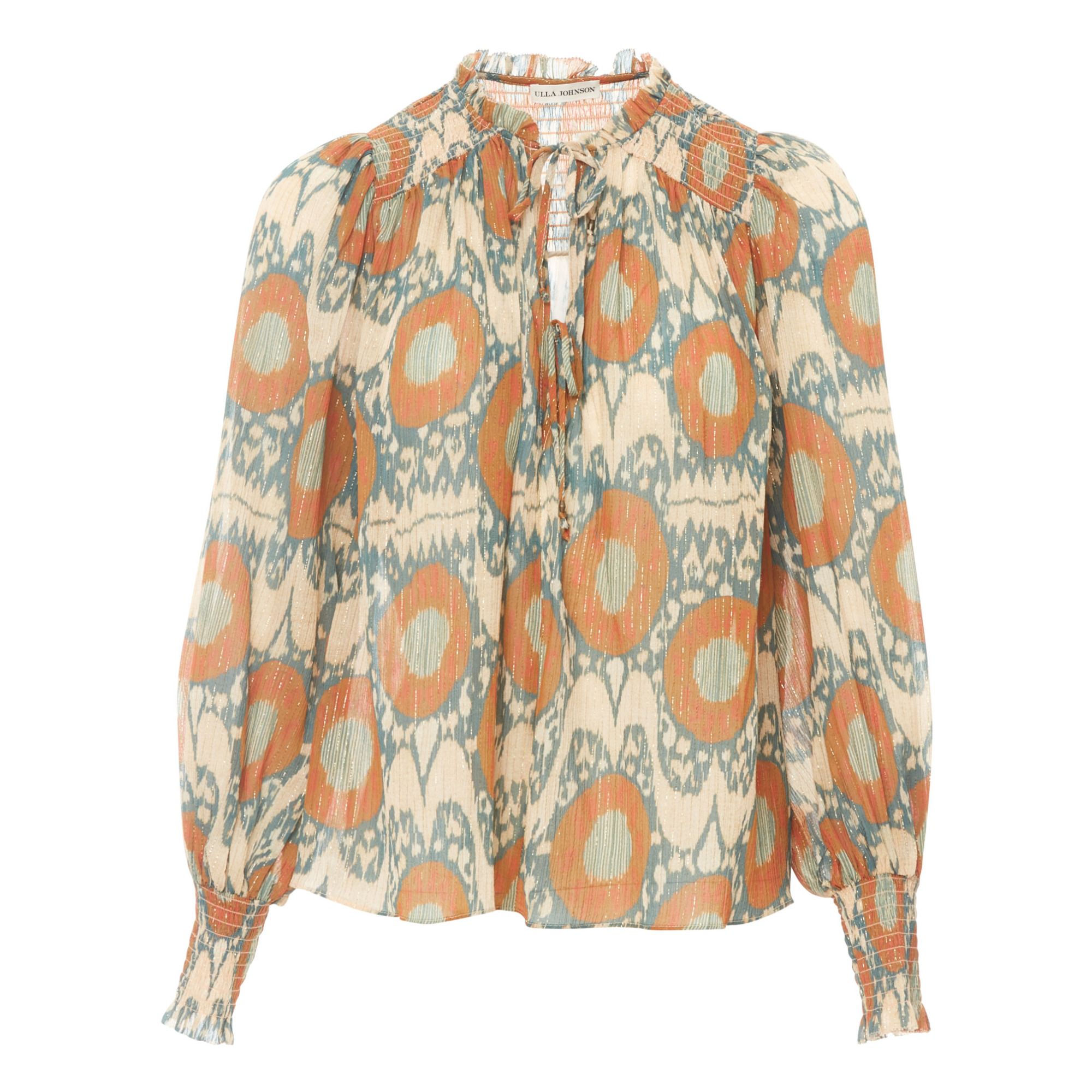 Ulla Johnson - Blouse Anita Crêpe Métallisée - Femme - Beige rosé