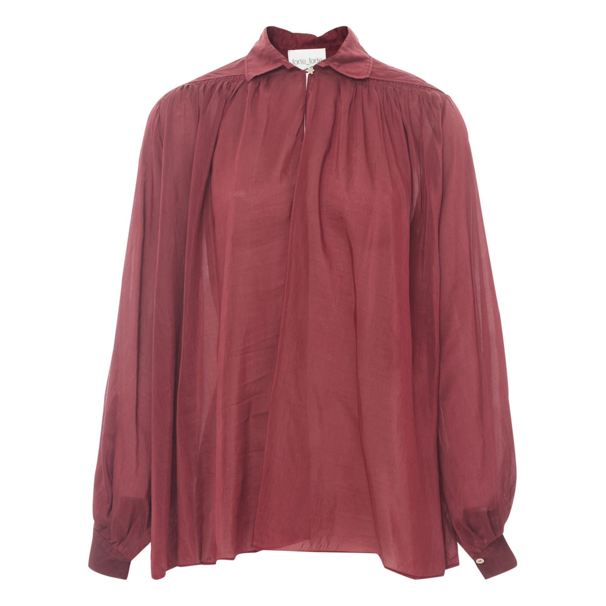 Forte Forte - Blouse Voile de Coton Soie - Femme - Rose tendre