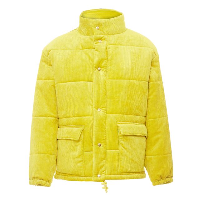 Donna Corduroy Puffer Jacket Yellow