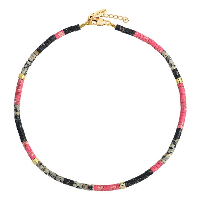 Halskette Précieux aus Natursteinen | Rosa