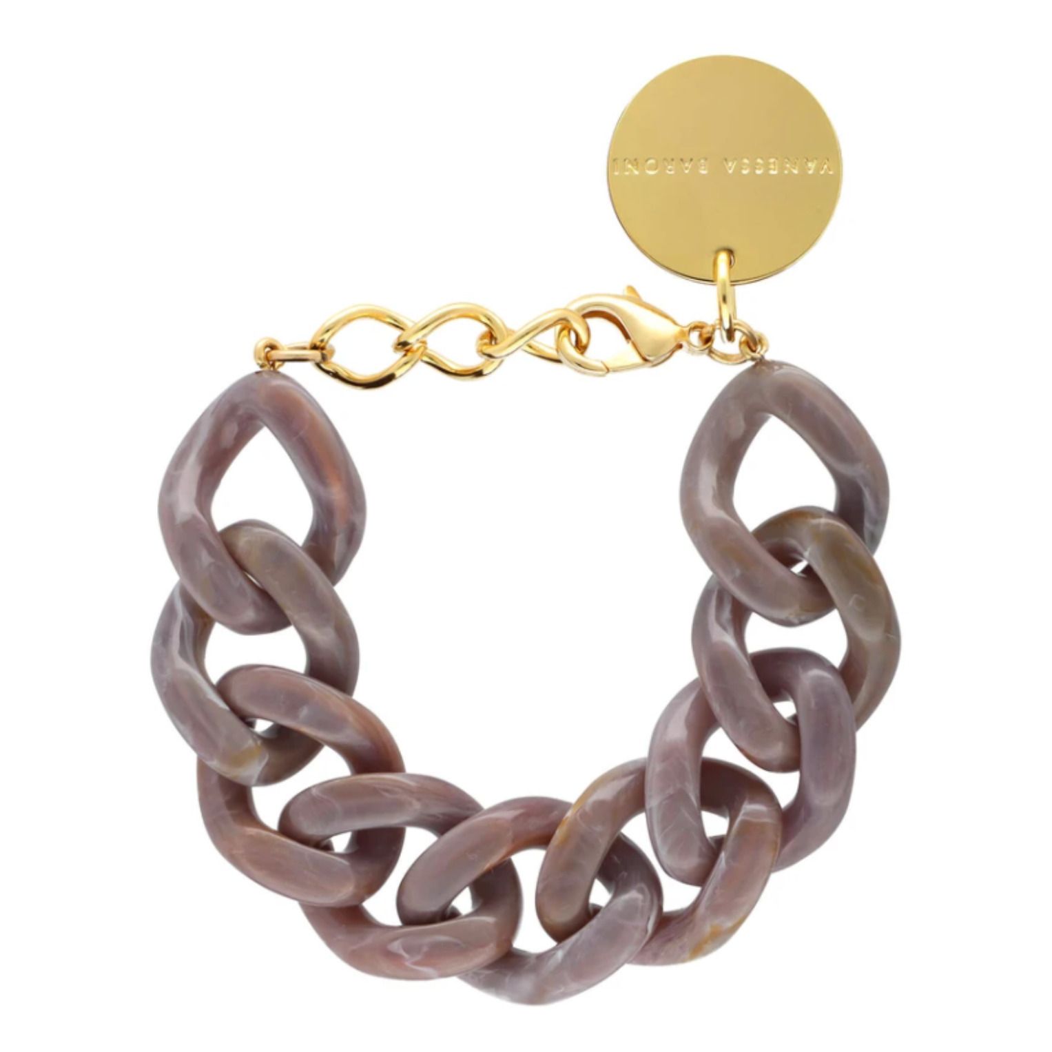 Flat Chain Bracelet Taupe brown- Product image n°0