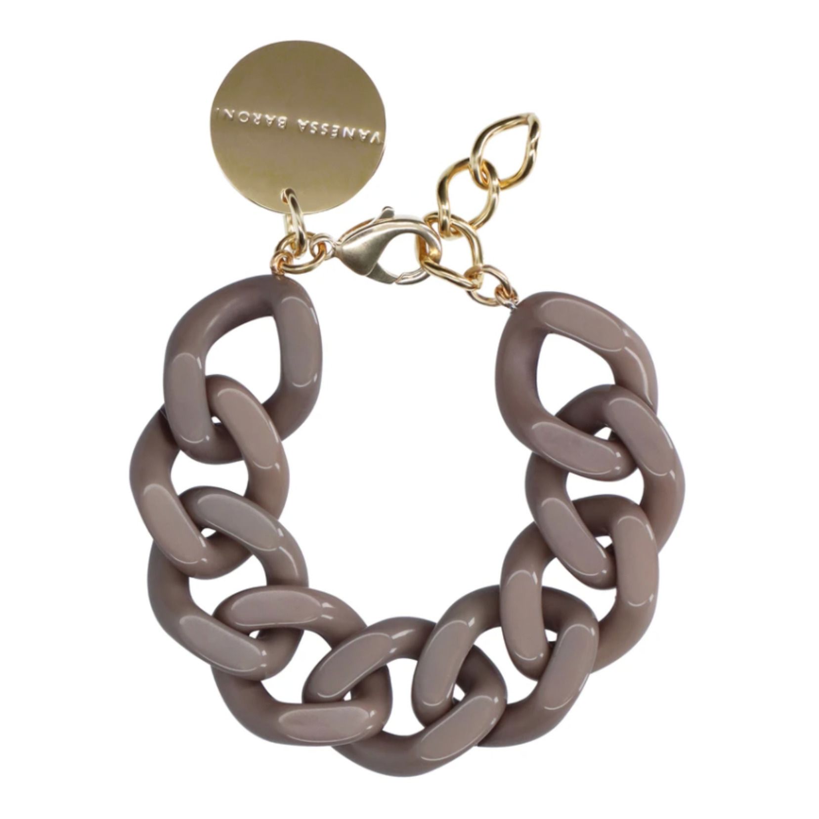 Vanessa Baroni - Bracelet Flat Chain - Femme - Gris taupe