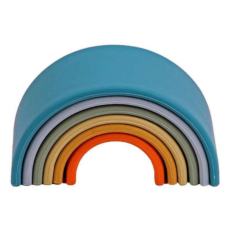 Dëna Toys - Arc-en-ciel en silicone Nature - Set de 6 - Multicolore