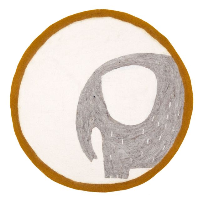 Tappeto, modello Pasu Elephant, in feltro | Ocra
