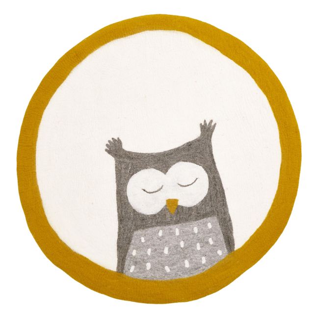 Tapis Pasu Owly en feutre | Ocre