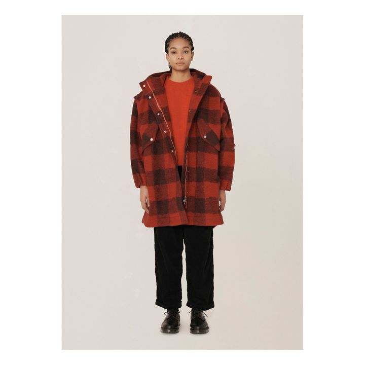 YMC - Hunter Checked Woollen Coat - Red | Smallable