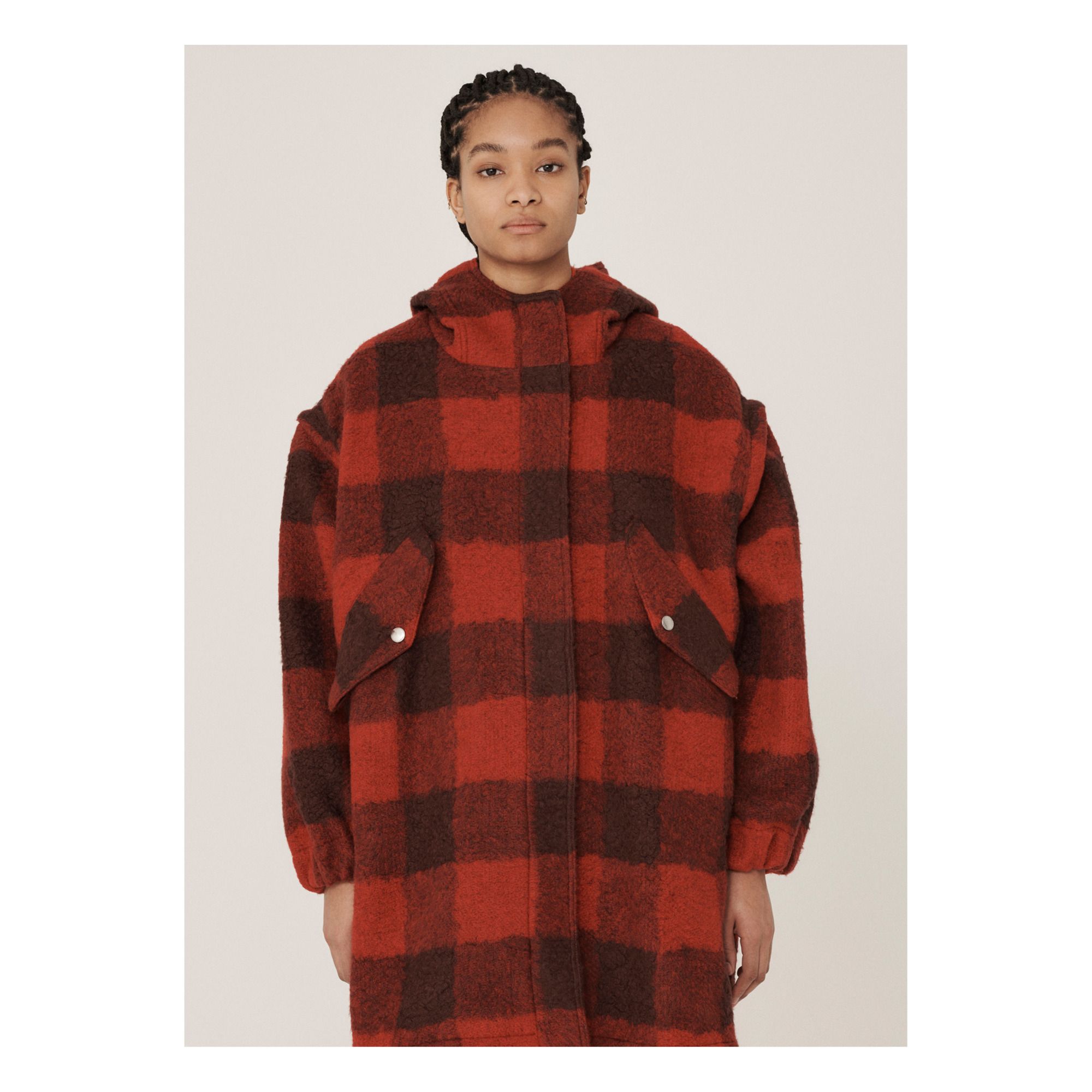 next red check coat