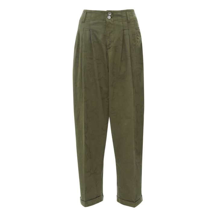 Pantalón de pinzas Keaton Verde Kaki- Imagen del producto n°0