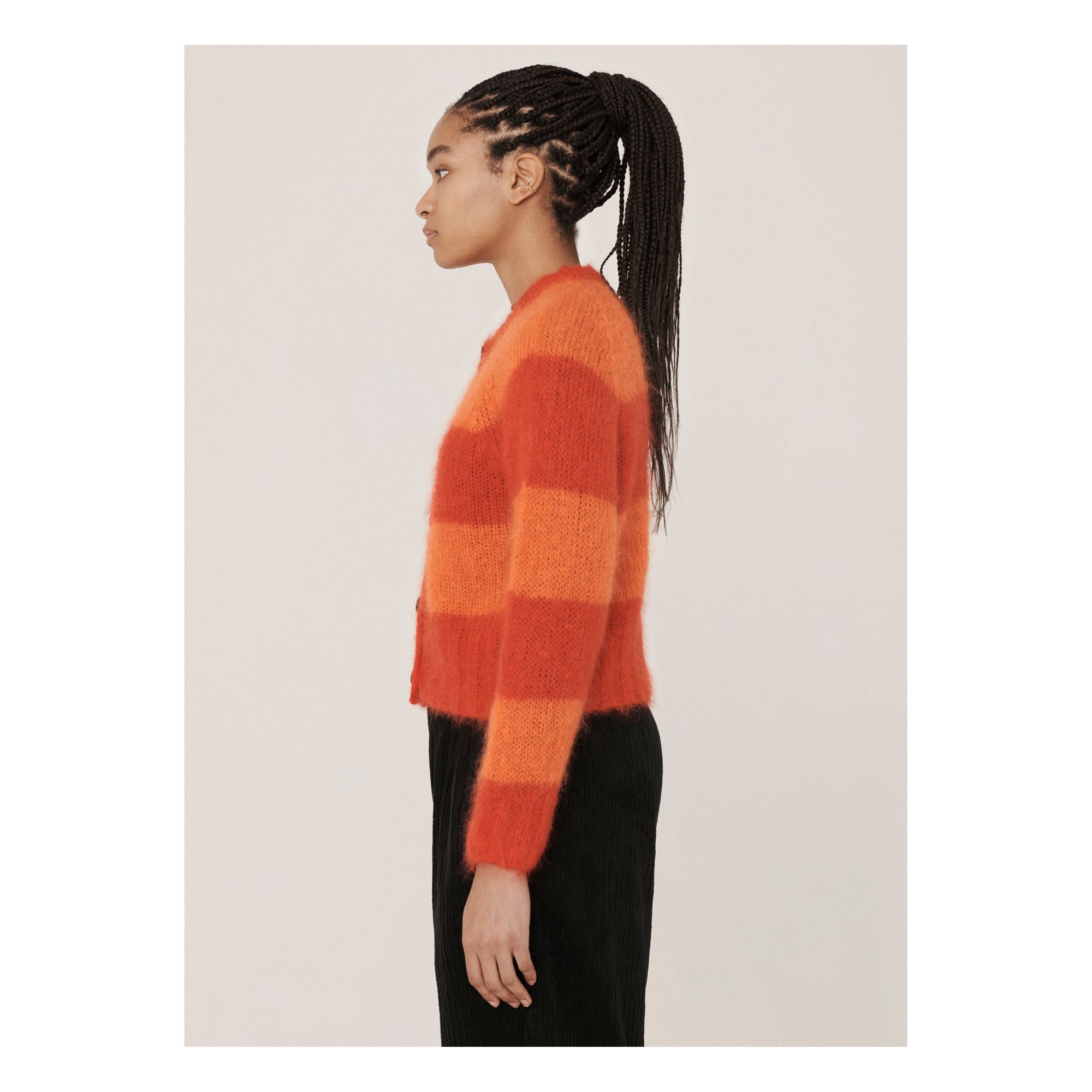Foxtail Mohair and Wool Cardigan Orange 