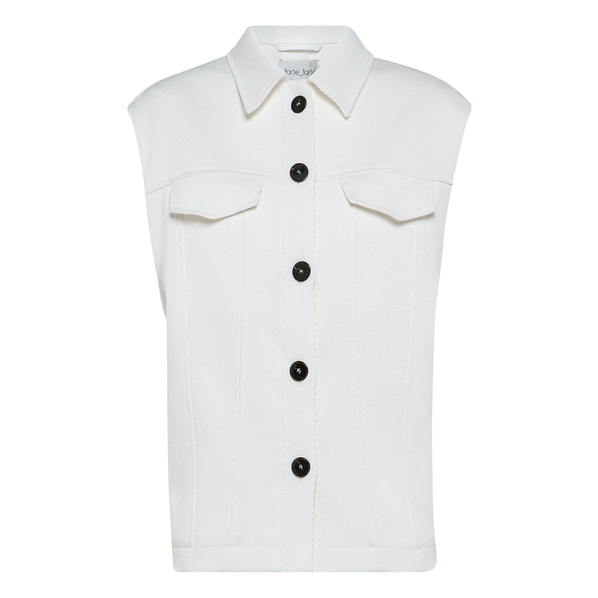 Forte Forte - Veste Boxy Coton et Laine - Femme - Ivoire