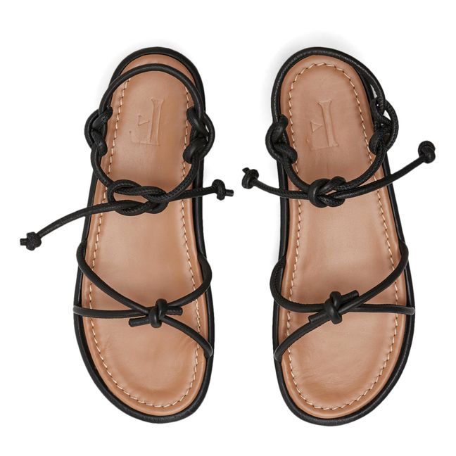 Heather Platform Sandals | Black