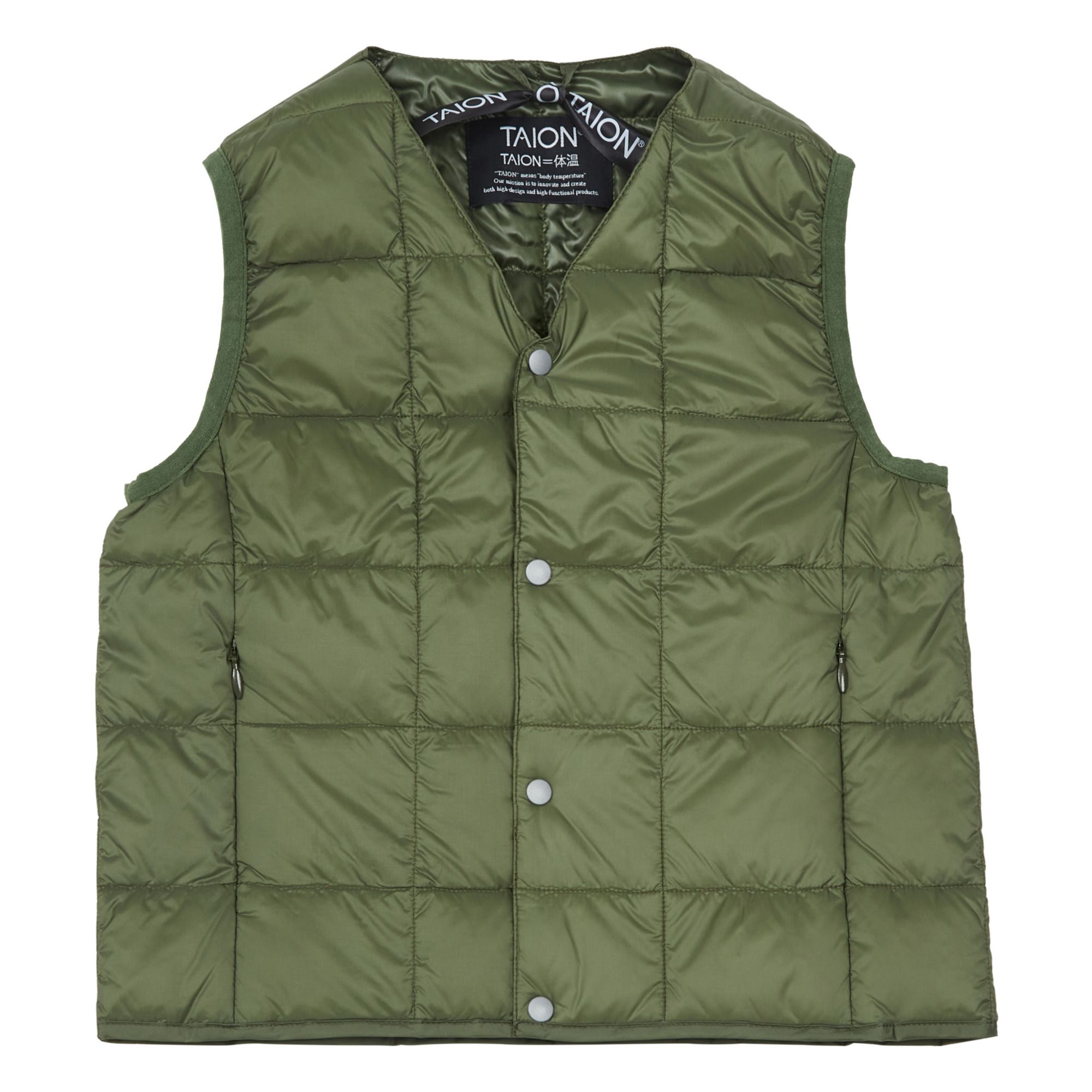 Taion - Doudoune Sans Manches - Fille - Vert olive