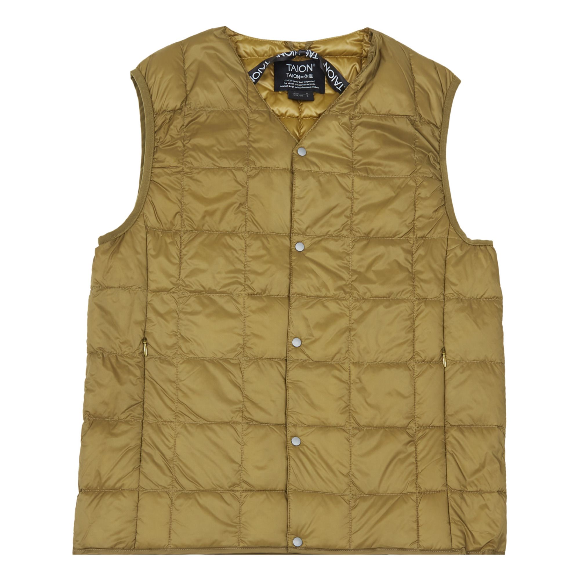 beige puffer vest