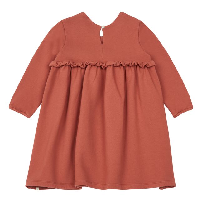 Exclusiv Möm(e) x Smallable - Kleid aus Bio-Fleece Julieta | Rostfarben