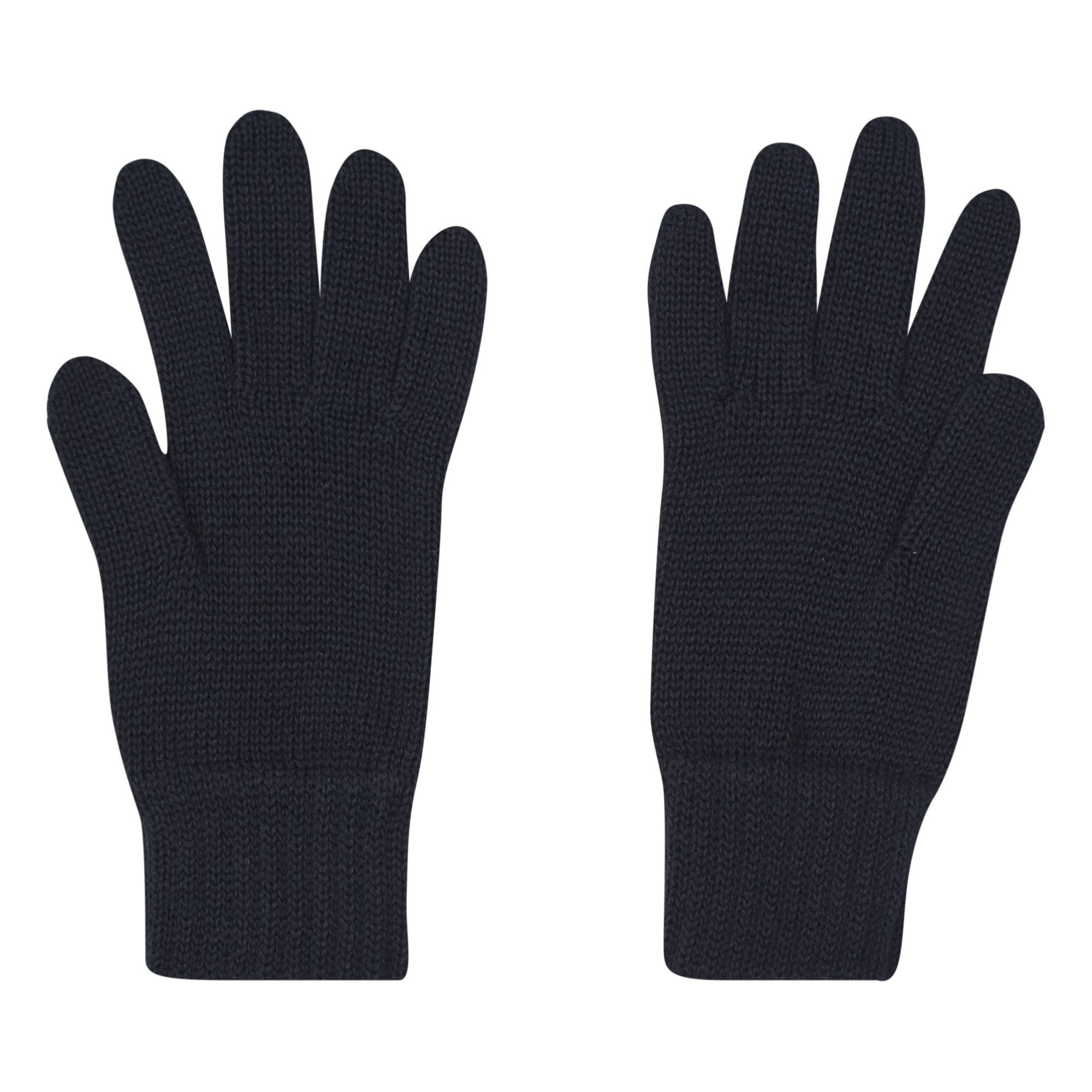 Paire de gants gris anthracite chinés à poignets en maille côtelée