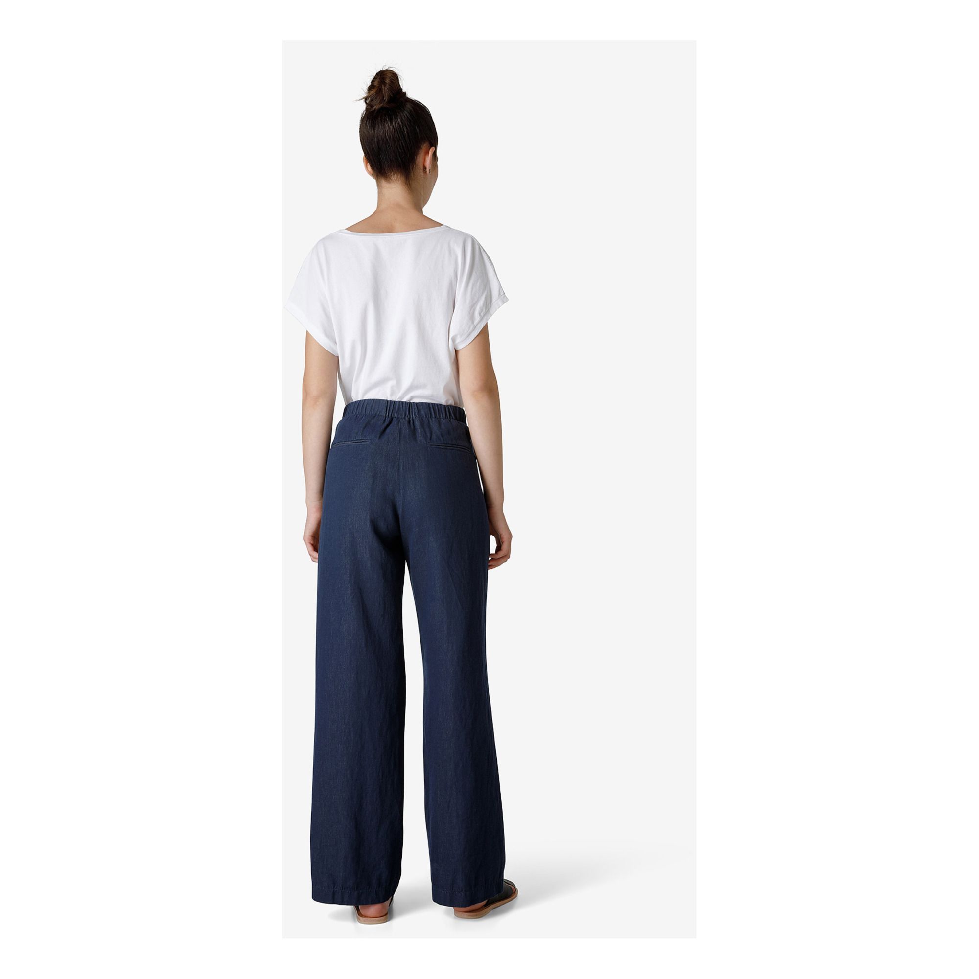 Linen and Cotton Straight-Leg Trousers 