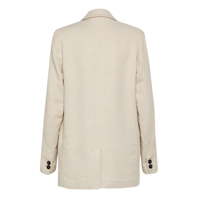 Cotton and Linen Twill Jacket Ecru