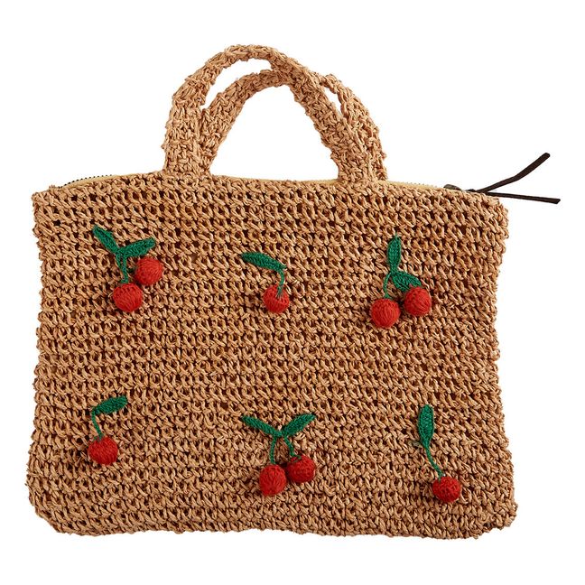 Cherry Jute Tote Bag - Women’s Collection - Straw Yellow