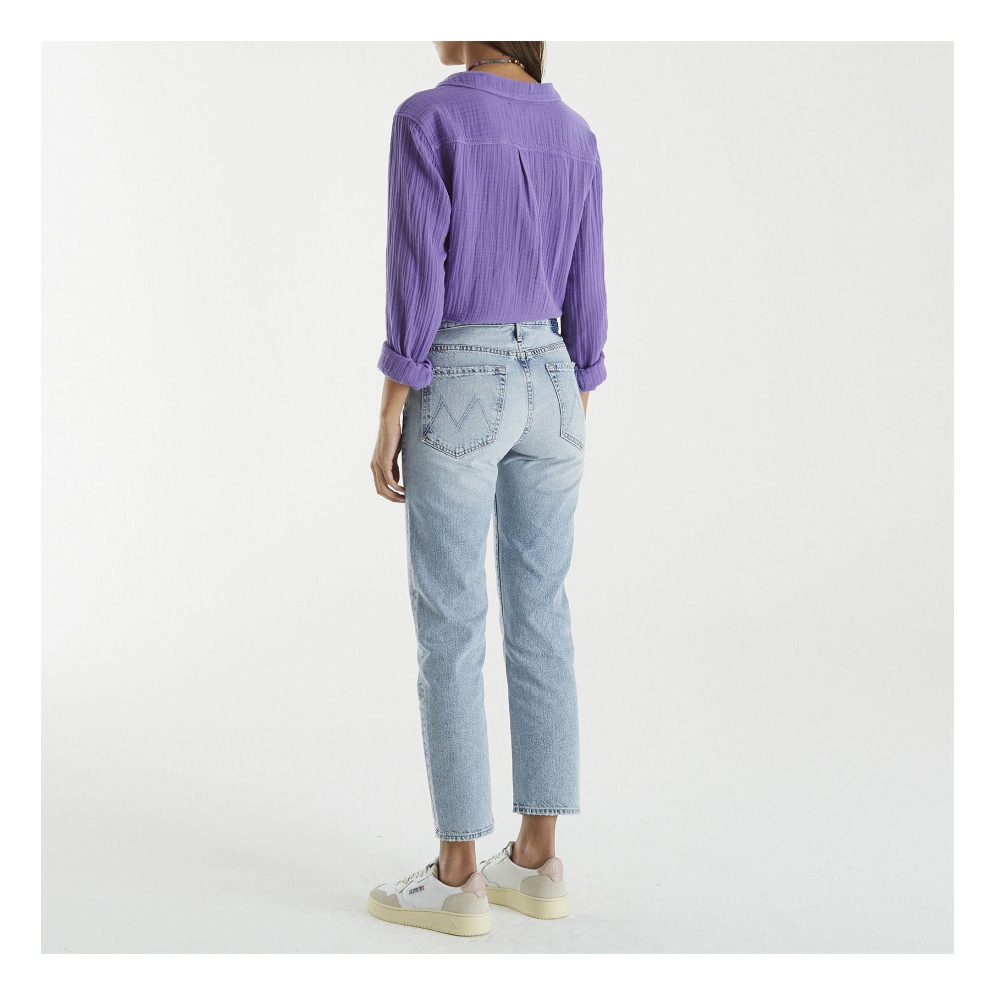 Camicia Scout in garza di cotone con cuciture metalliche Viola Xirena Moda  Adulto - Smallable